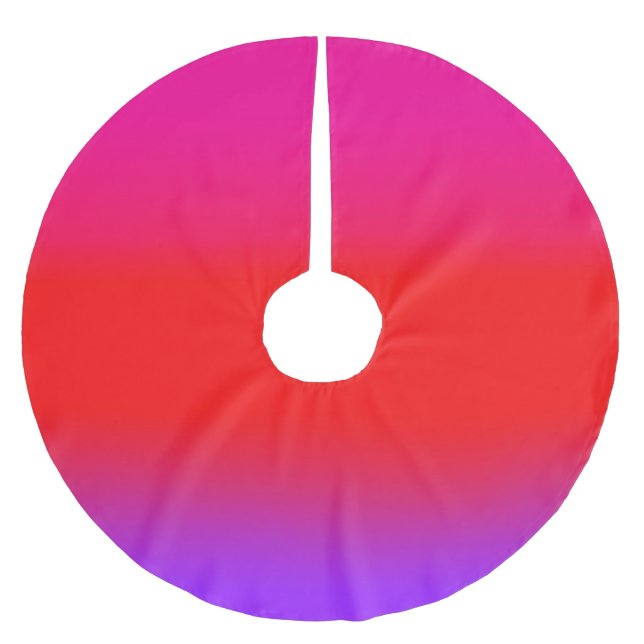 Festive Magenta Red Lila Ombre Julgransmatta Borstad Polyester (Framsidan)