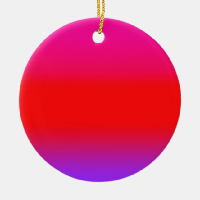 Festive Magenta Red Lila Ombre Julgransprydnad Keramik (Framsidan)