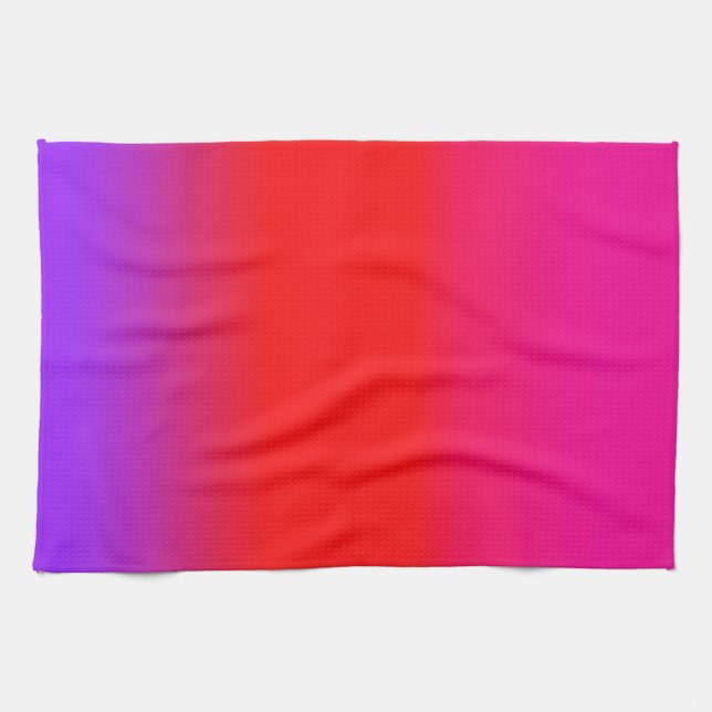 Festive Magenta Red Lila Ombre Kökshandduk (Horisontell)