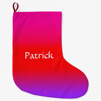 Festive Magenta Red Lila Ombre Stor Julstrumpa