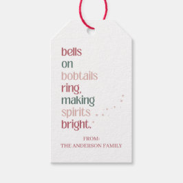Festive Making Spirits Bright Christmas Gift Tag Presentetikett