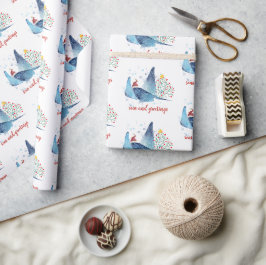 Festive Manta Ray Seas och Hälsning Presentpapper