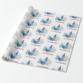 Festive Manta Ray Seas och Hälsning Presentpapper