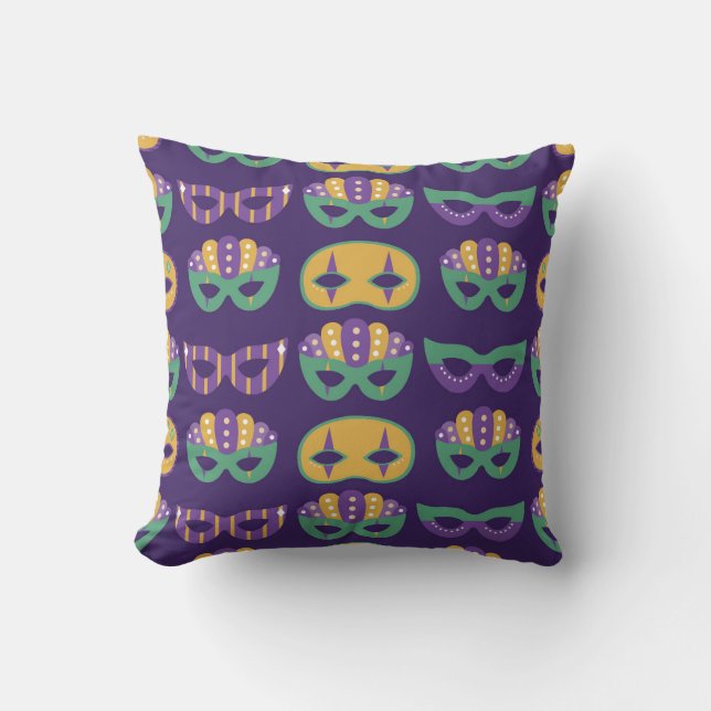 Festive Mardi Gras Masks Kudde (Framsida)