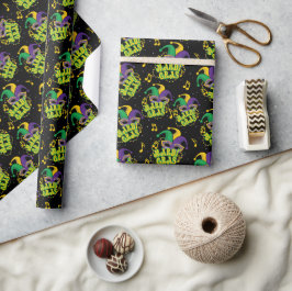 Festive Mardi Gras Wrapping Papper Presentpapper