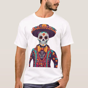 Festive Mariachi Skeleton - Day of the dead T Shirt