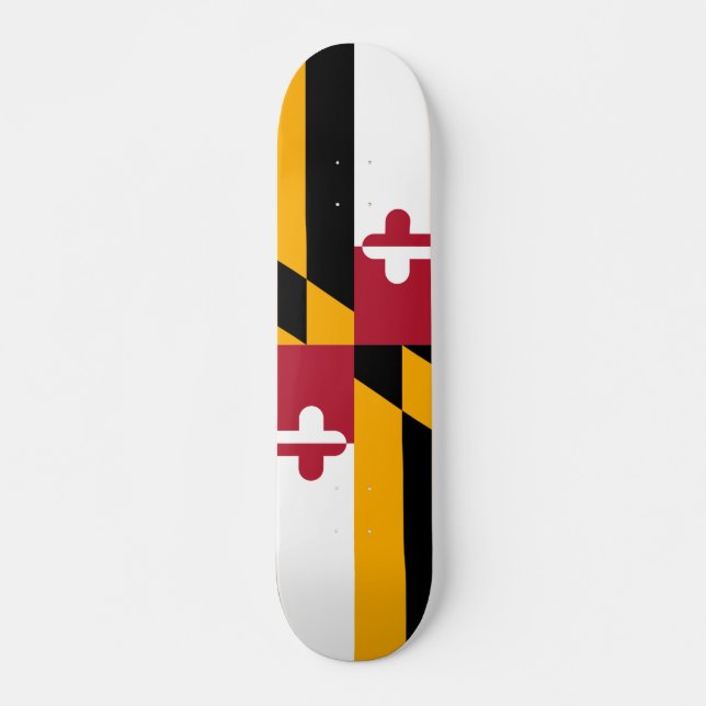 Festive Maryland Statlig flagga Skateboard Bräda 21,5 Cm (Framsida)