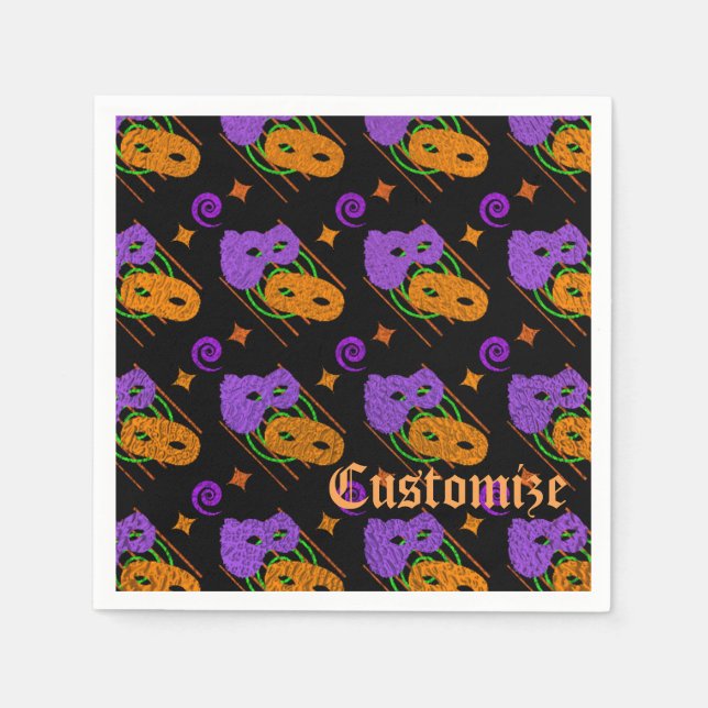 Festive Masqueramasknapkins Pappersservett (Framsidan)