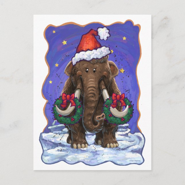 Festive Mastodon Helg Vykort (Framsida)