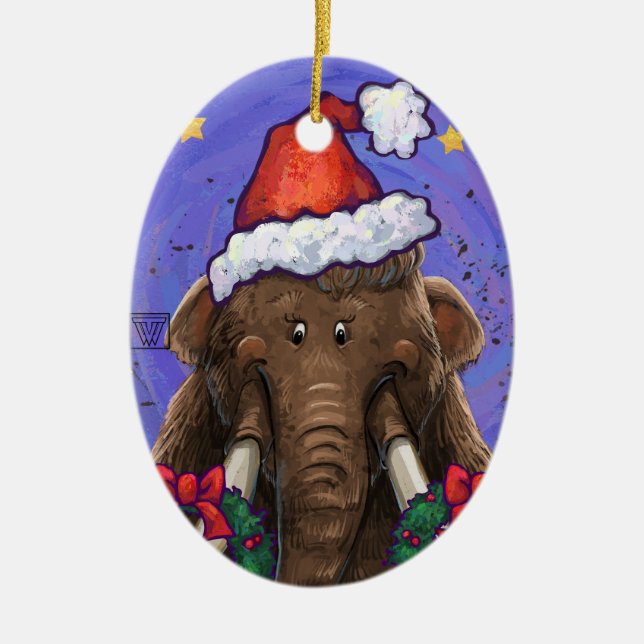 Festive Mastodon Julgransprydnad Keramik (Framsidan)