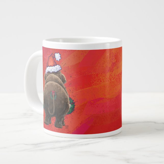 Festive Mastodon on Red Jumbo Mugg (Framsida vänster)