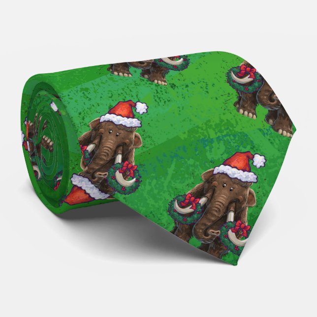Festive Mastodon på Grönt Slips (Rullad)