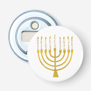 Festive Menorah Hanukkah Candles Elegant Minimal Flasköppnare