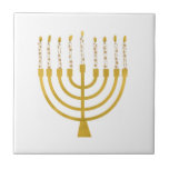 Festive Menorah Hanukkah Candles Elegant Minimal Kakelplatta<br><div class="desc">Faux guld-foil menorah-ljus för Hanukkah firande. Den vismliga menorahillustrationen med vita stjärnor täckte celestialljus på ett fingerat guld-menorahstativ. Den minimalistiska menorah-eleganten starry Hanukkah illustrerade designgåvor och pappra produkter.</div>