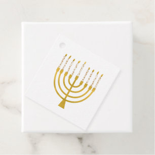 Festive Menorah Hanukkah Celestial Candles Bröllop Gåvor Etiketter
