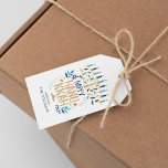 Festive Menorah Hanukkah Presentetikett<br><div class="desc">Festive Menorah Hanukkah-design.</div>