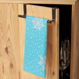 Festive "Merry Allting" Winter Blue-Helgdag Kökshandduk