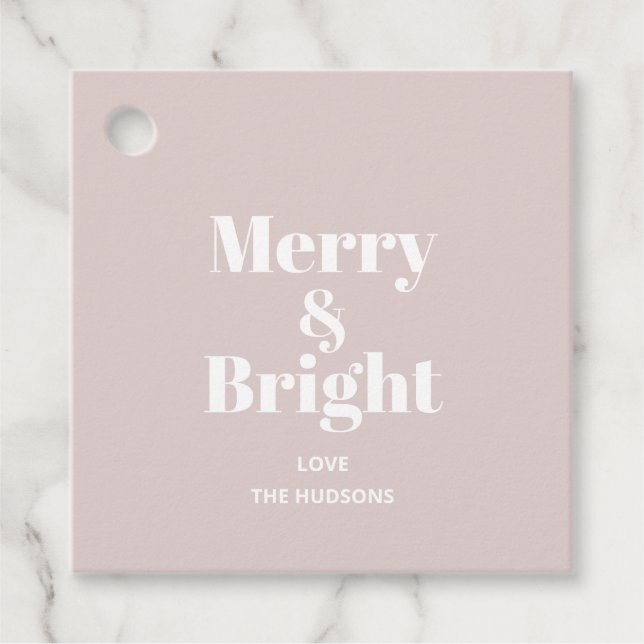 Festive Merry & Bright Jul-Helgdag Gåvor Etiketter (Framsida)