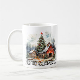 Festive Merry Christmas Country Farmhouse Kaffemugg