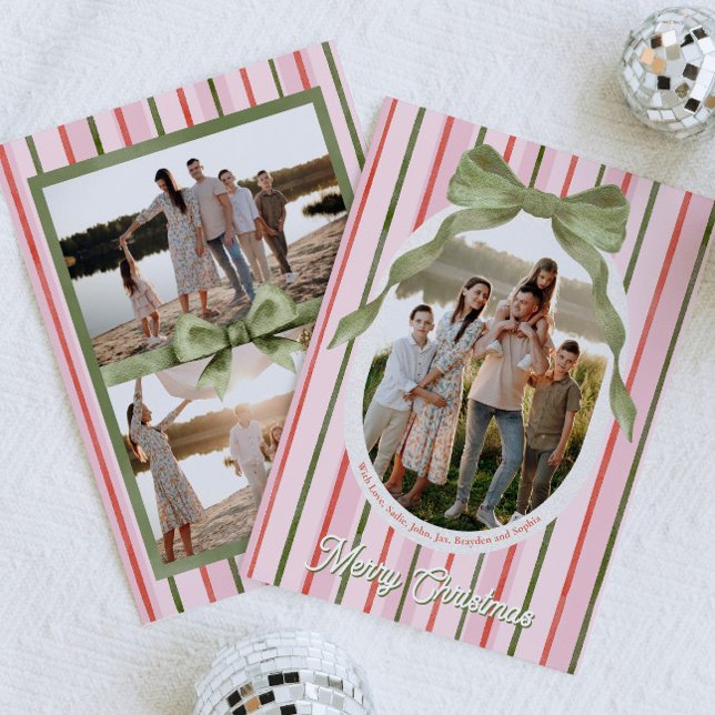 Festive Merry Christmas Family Photo Holiday Card Julkort (Skapare uppladdad)