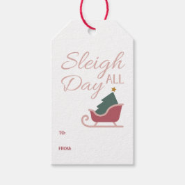 Festive Merry Christmas Gift Tag Presentetikett