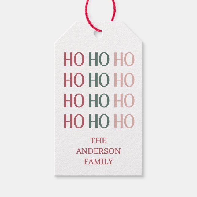 Festive Merry Christmas Gift Tag Presentetikett (Framsidan)