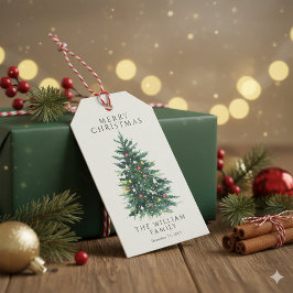 Festive Merry Christmas Gift Tags for Holiday Wrap Presentetikett