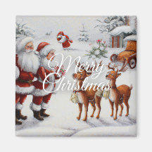 Festive "Merry Christmas" Holiday Cheer Magnet