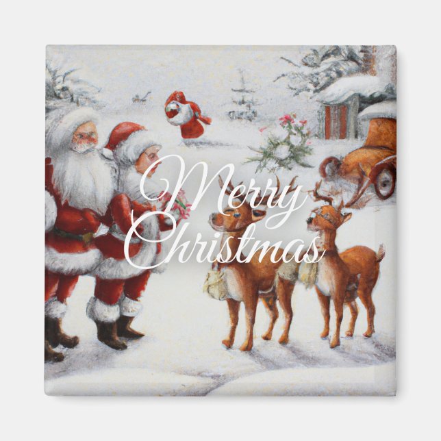 Festive "Merry Christmas" Holiday Cheer Magnet (Framsidan)