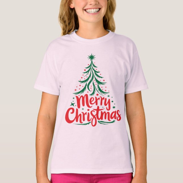 Festive merry christmas holiday greeting design t shirt (Framsida)