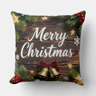 Festive Merry Christmas Holiday Pillow Kudde