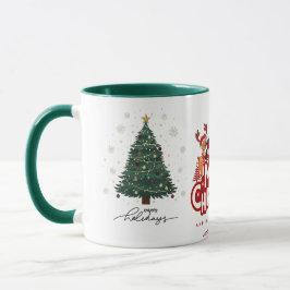 Festive Merry Christmas Holidays Tree Reindeer Mugg