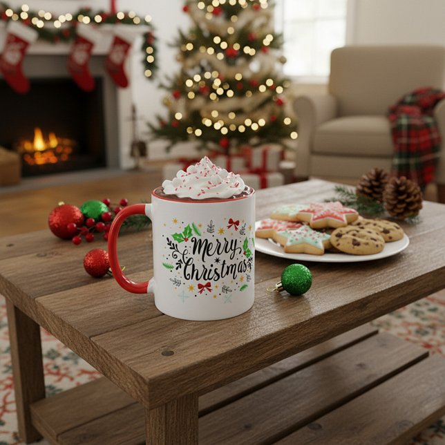 Festive Merry Christmas   Mugg (Skapare uppladdad)