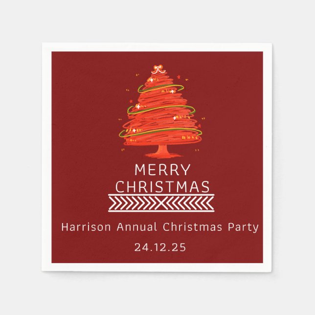 Festive Merry Christmas Napkin Pappersservett (Framsidan)