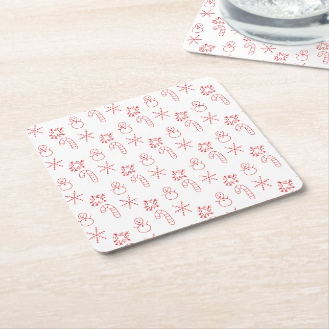 Festive Merry Christmas Napkin Underlägg Papper Kvadrat (Vinklad)