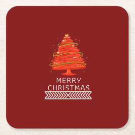 Festive Merry Christmas Napkin Underlägg Papper Kvadrat
