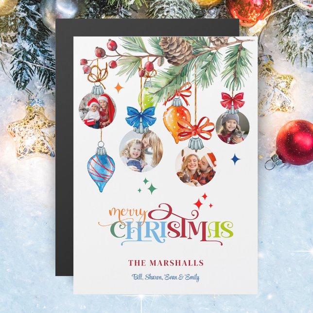 Festive Merry Christmas Pine & Baubles 4 Photo (Skapare uppladdad)