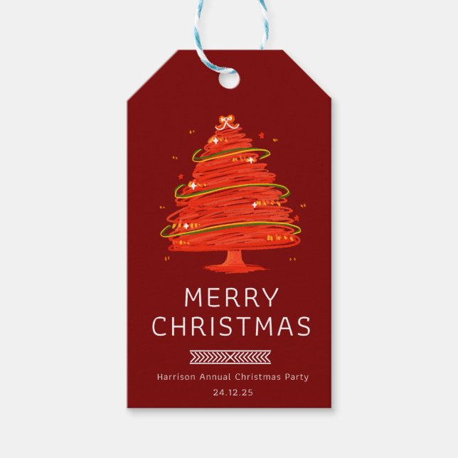 Festive Merry Christmas  Presentetikett (Framsidan)