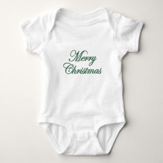 Festive Merry Christmas Script in Green Glitter T Shirt