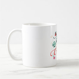 Festive Merry Christmas Typography with Ornaments Kaffemugg