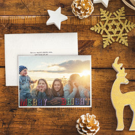 Festive Merry och Bright jul Photo Helgdag Julkort