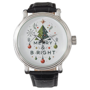 Festive Merry och Bright Julgran Design Armbandsur