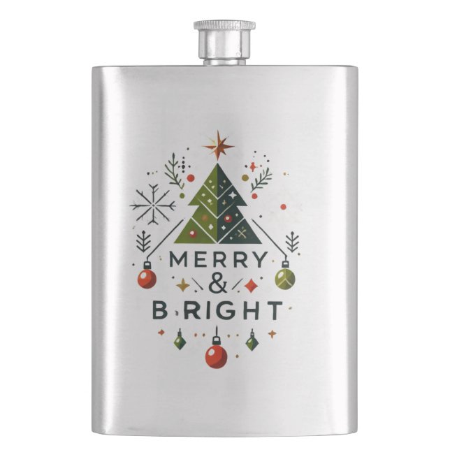 Festive Merry och Bright Julgran Design Fickplunta (Framsidan)