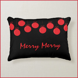 Festive Merry Red Boll Ornaments jul Prydnadskudde