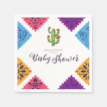 Festive Mexican Papper Fläkt Cactus Baby Shower