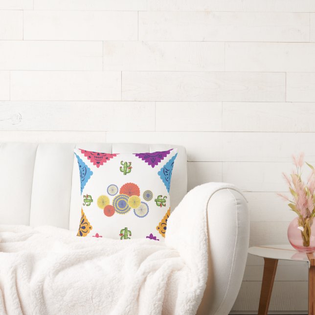 Festive Mexican Papper Fläkt Cactus Wrapping Pappe Kudde (Soffa)