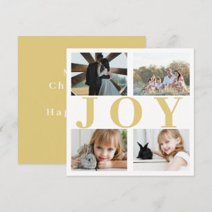 Festive Minimalistic Guld Joy-julfotkort