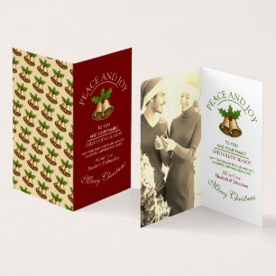 Festive Mistletoe Klockor julkort Visitkort