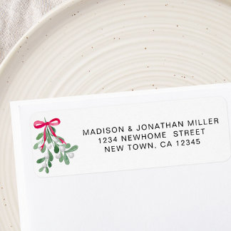 Festive Mistletoe Return Address Returadress Etikett