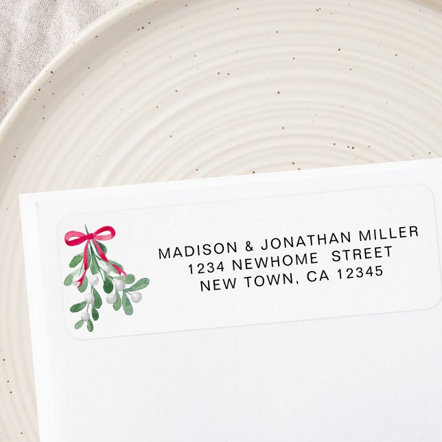 Festive Mistletoe Return Address  Returadress Etikett (Skapare uppladdad)